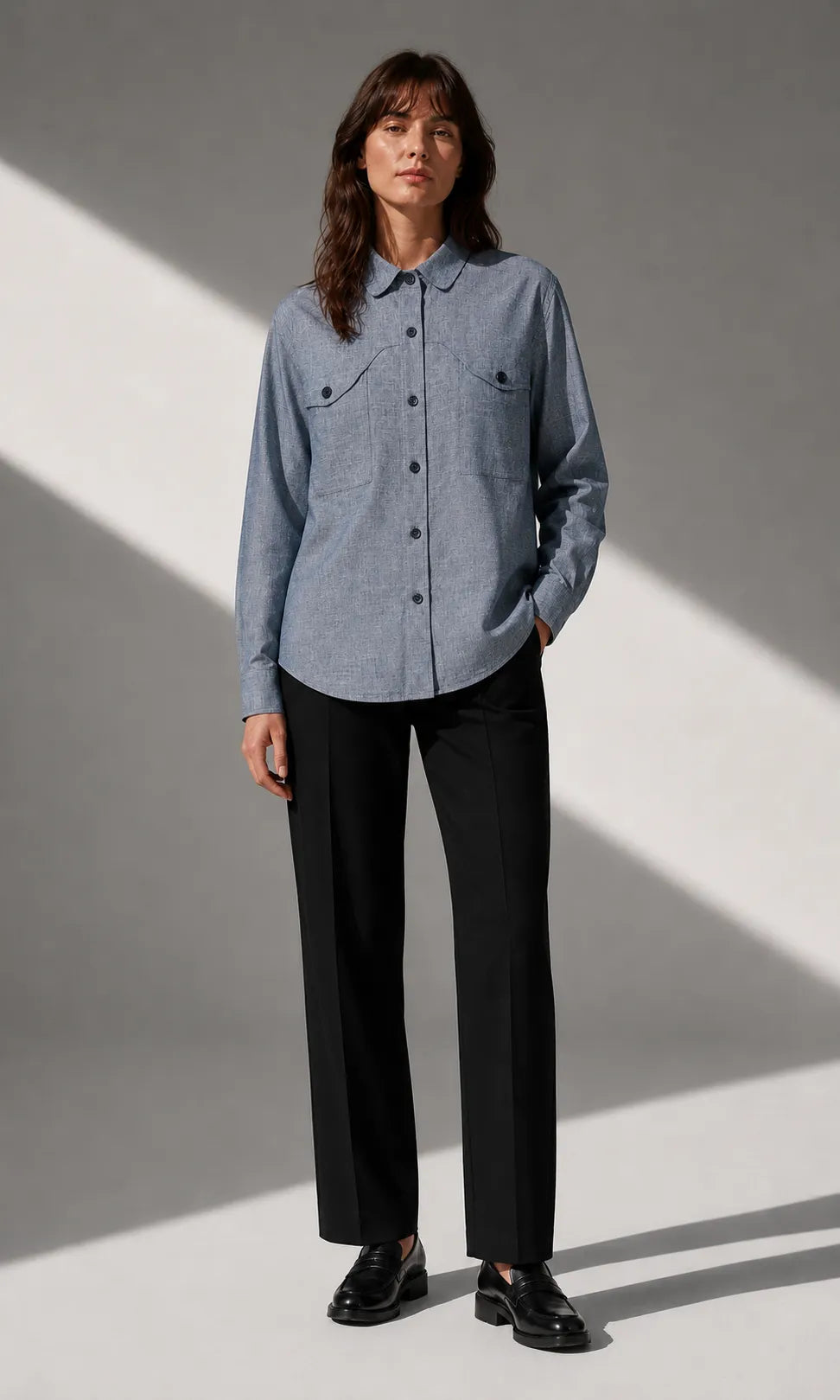 Loverboy Button Down in Navy Blue — product photo