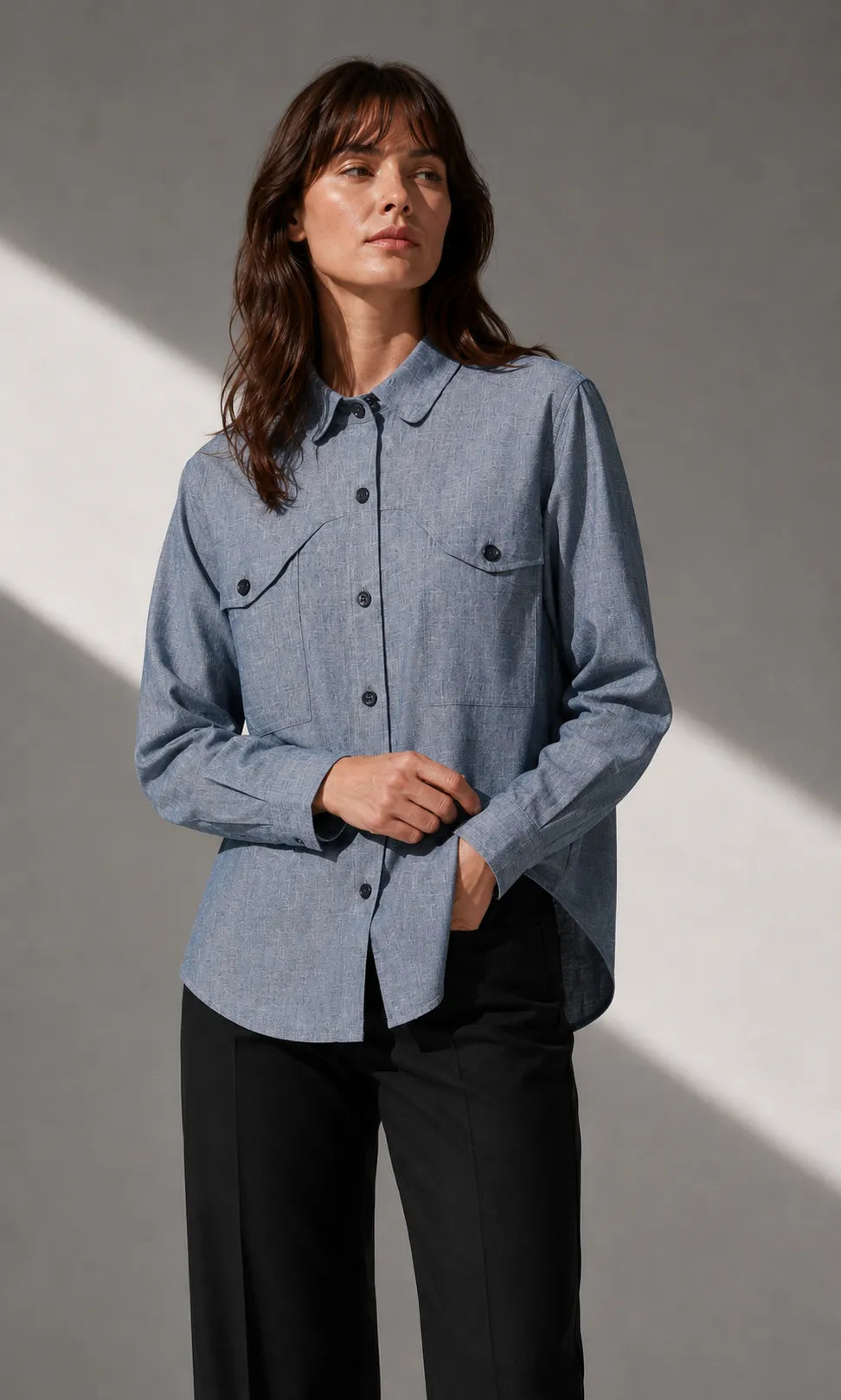 Loverboy Button Down in Navy Blue — product photo