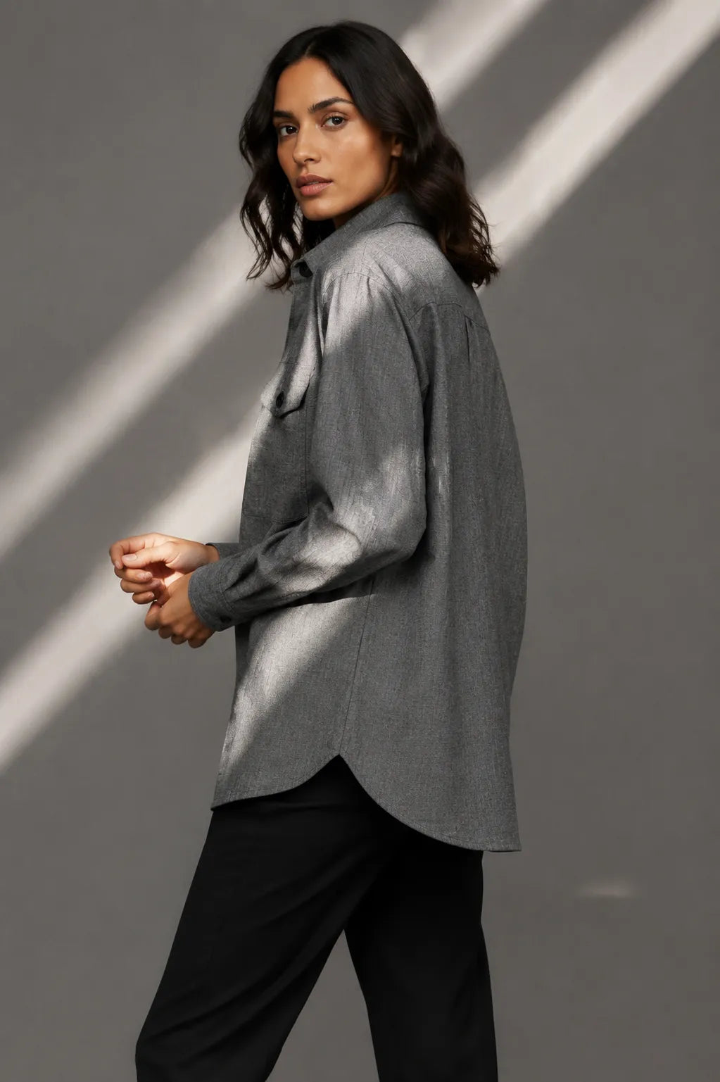 Loverboy Button Down in Charcoal Grey — product photo