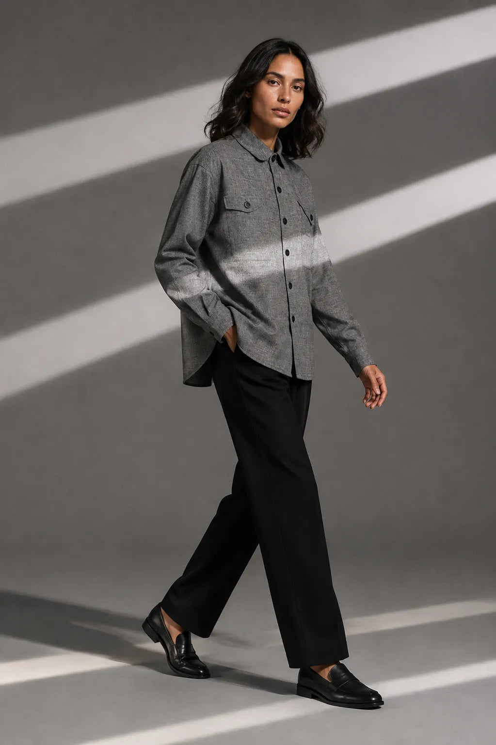 Loverboy Button Down in Charcoal Grey — product photo