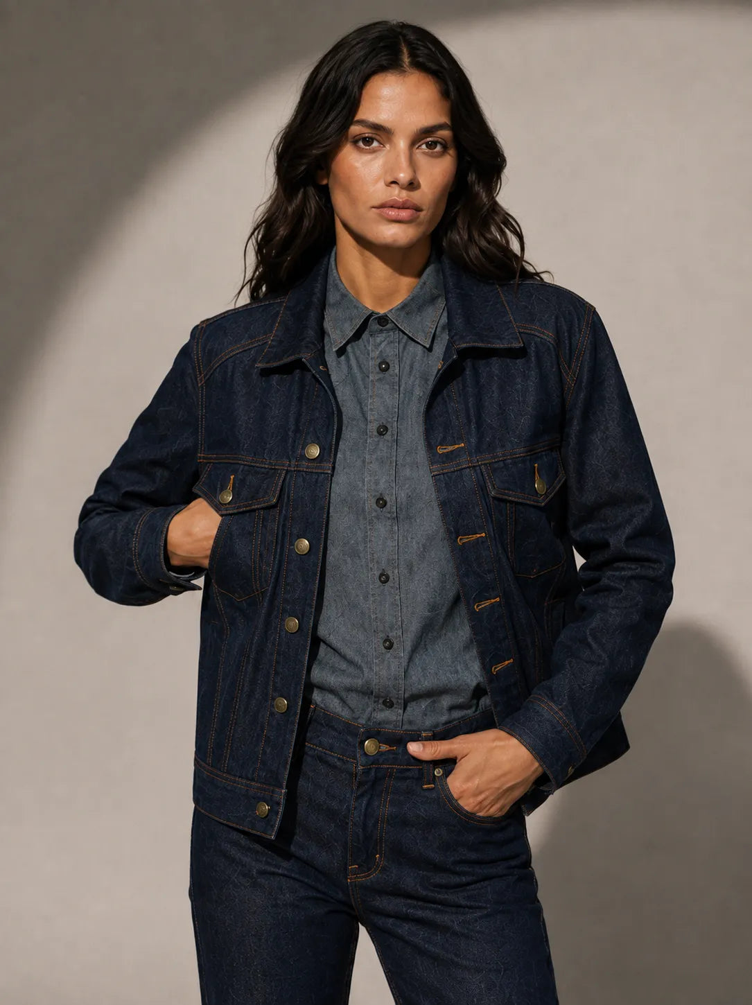 full body denim uniform